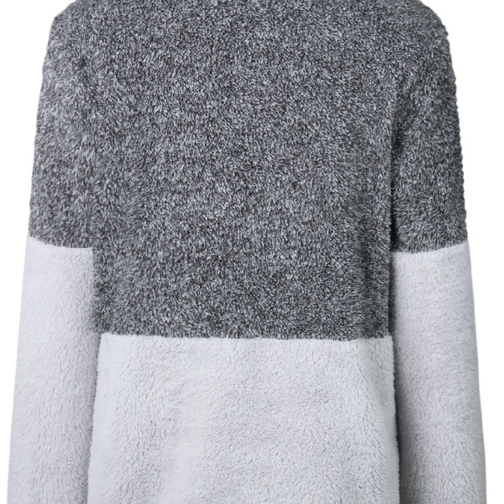 DONATED!!  Grey & White half zip pullover cozy - Picture 3 of 5